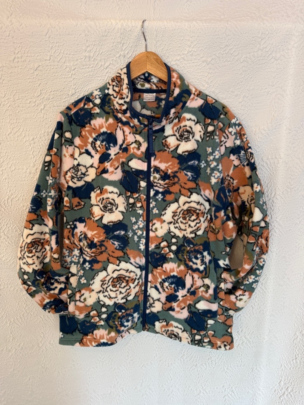 Vera Bradley Floral Fleece Zip Jacket Women’s XL Cozy Lightweight